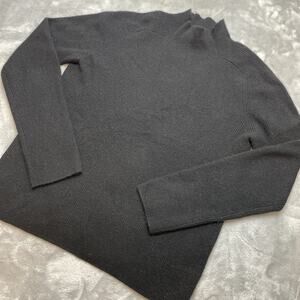 Evelyn Grace 100%‎ Cashmere Sweater Womens Petite PM Black Ribbed Mock Neck